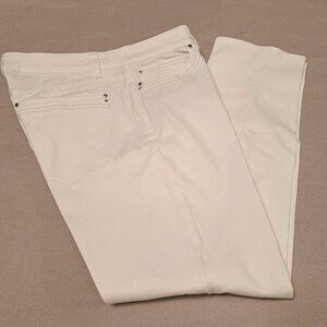White House Black Market White Denim Slim Crop Pants